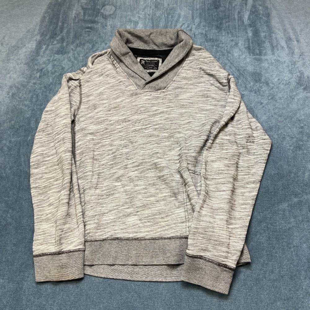 Marc Ecko Cut & Sew Sweater Mens XL Heather Gray Shawl Neck Outdoor Wear Winter